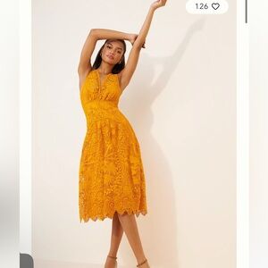 FARM Rio Sleeveless Lace Midi Dress